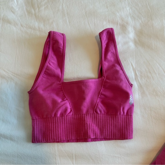 Free People Workout Set “Good Karma” Hot Pink - Picture 2 of 6